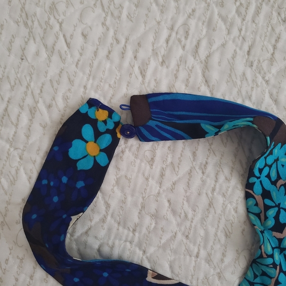 TRINA TURK blue floral halter blouse - Picture 7 of 10